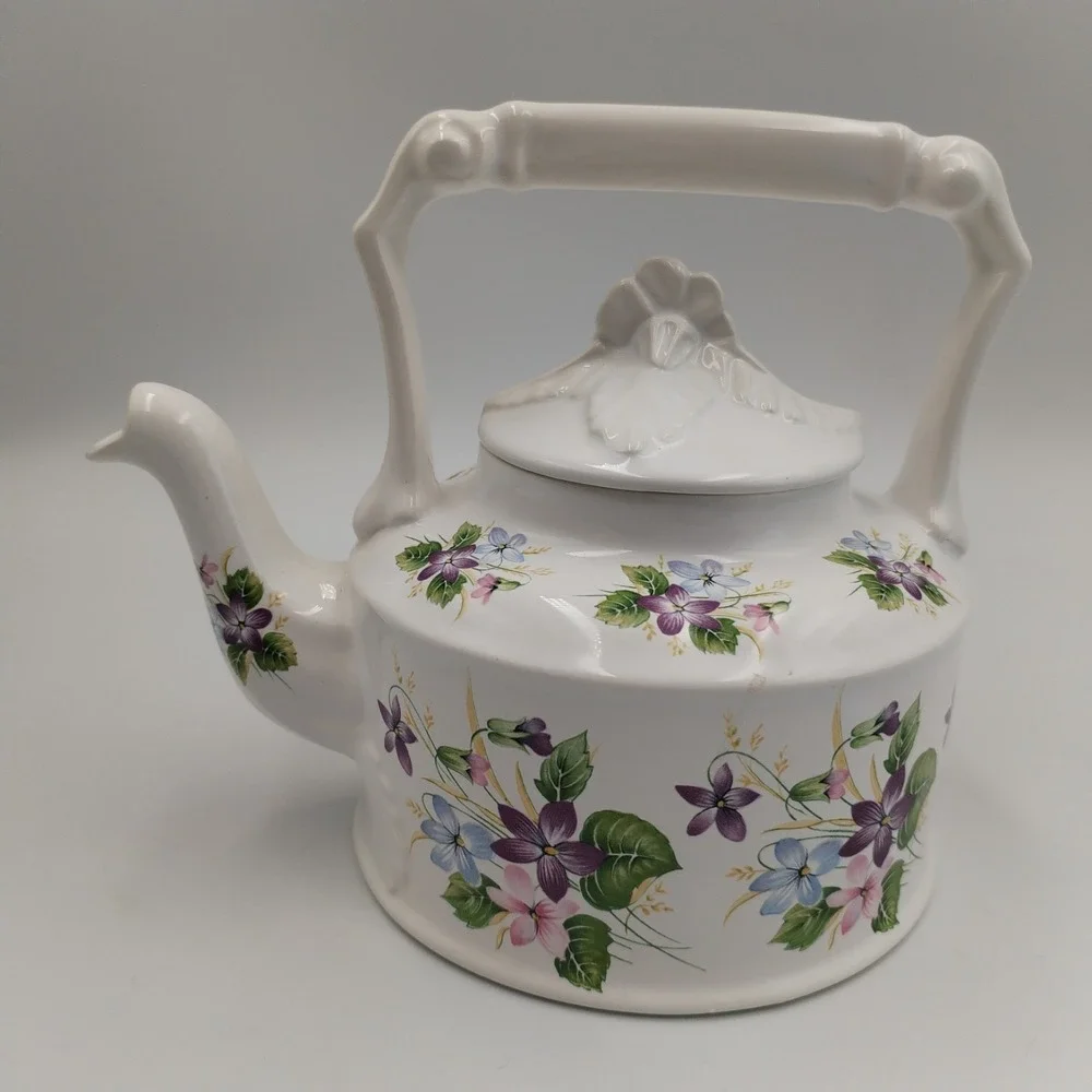 Arthur Wood England Violets Teapot‎ Floral Ceramic Tea Pot Vintage 6344 2-Cup